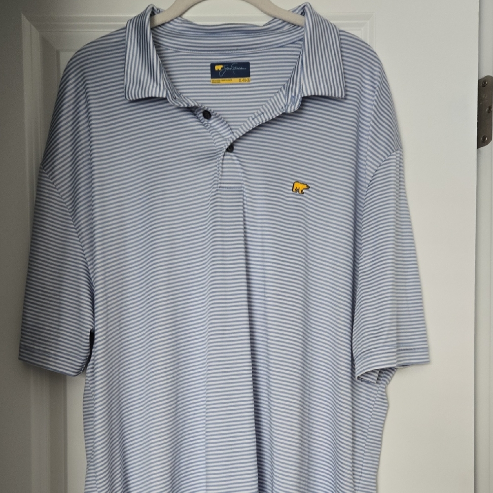 Southern Marsh Light Blue & White Thin-Striped Polo